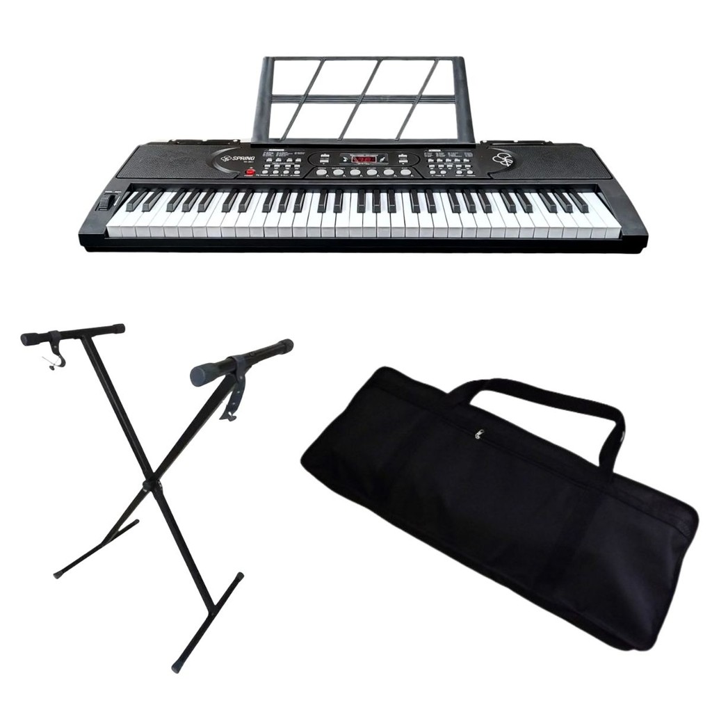 Kit Completo Teclado Spring Tc-061 61 Teclas