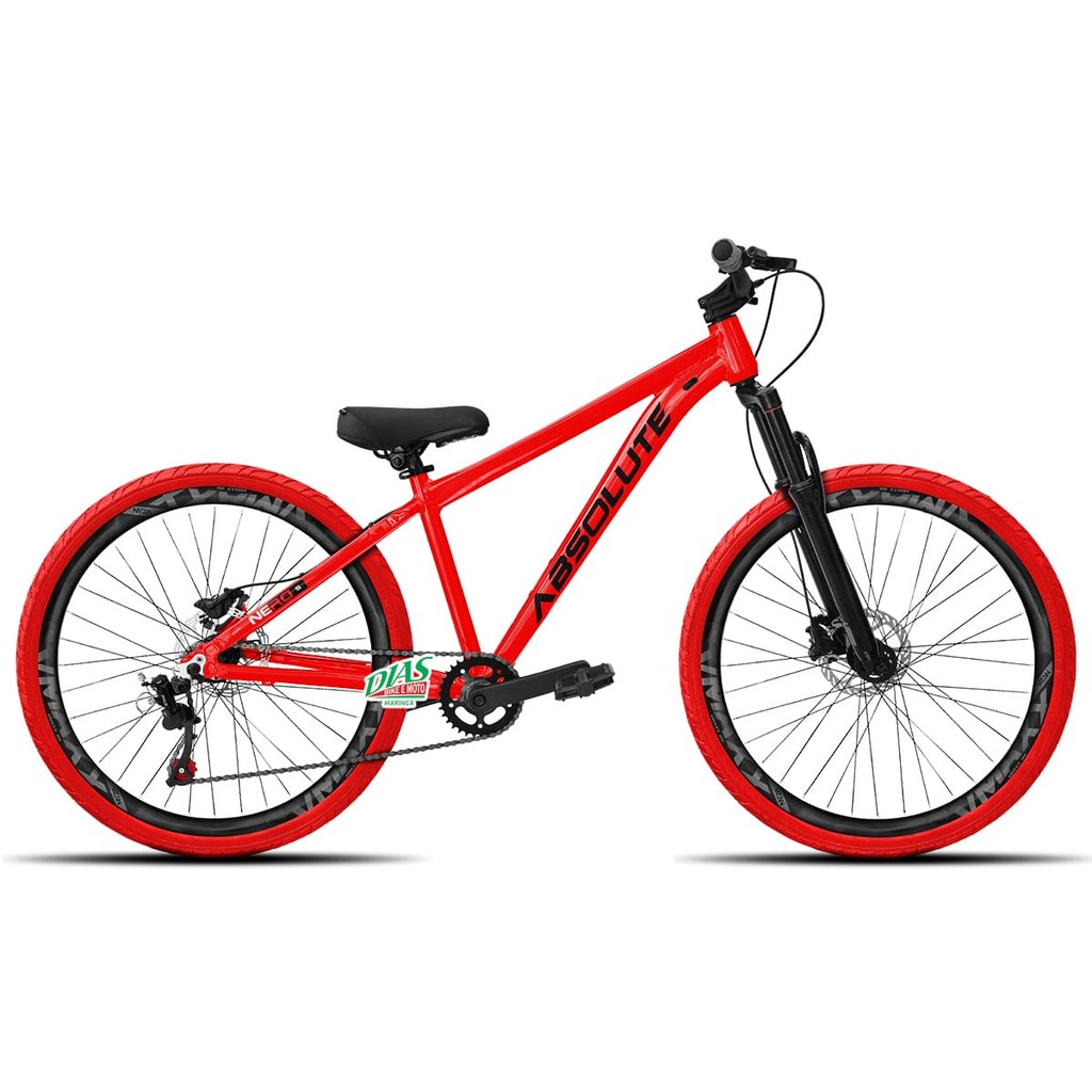 Bicicleta Aro 26 Absolute Nero 5 Tamanho 15 - Bike de Grau Wheeling Absolute Pneus Flame Freio Disco