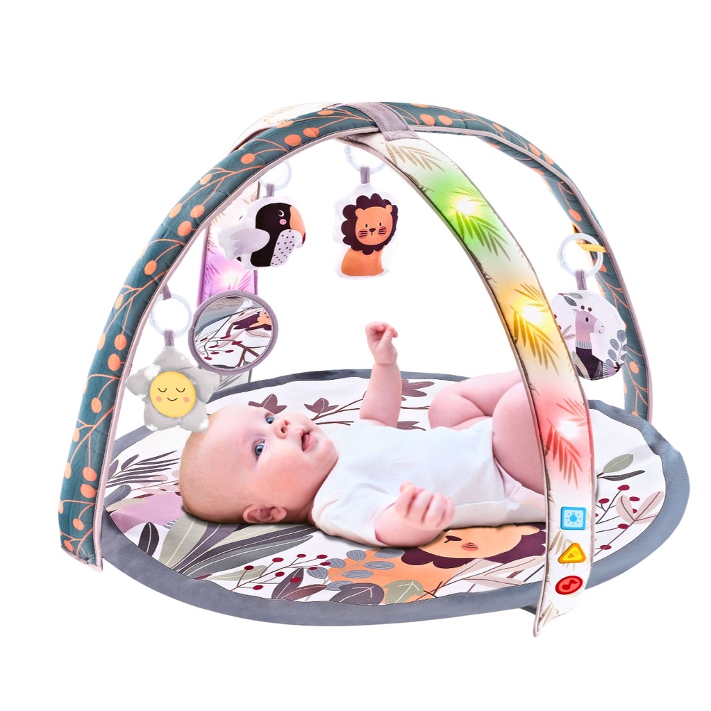 Tapete Ginásio Atividades Bebê C/ Luz e Musica Zoo Maxi Baby em Oferta na Shopee