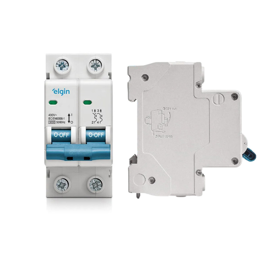 Mini Disjuntor Bipolar Bivolt DEP6-3C/DEP3-3C Elgin em Oferta na Shopee