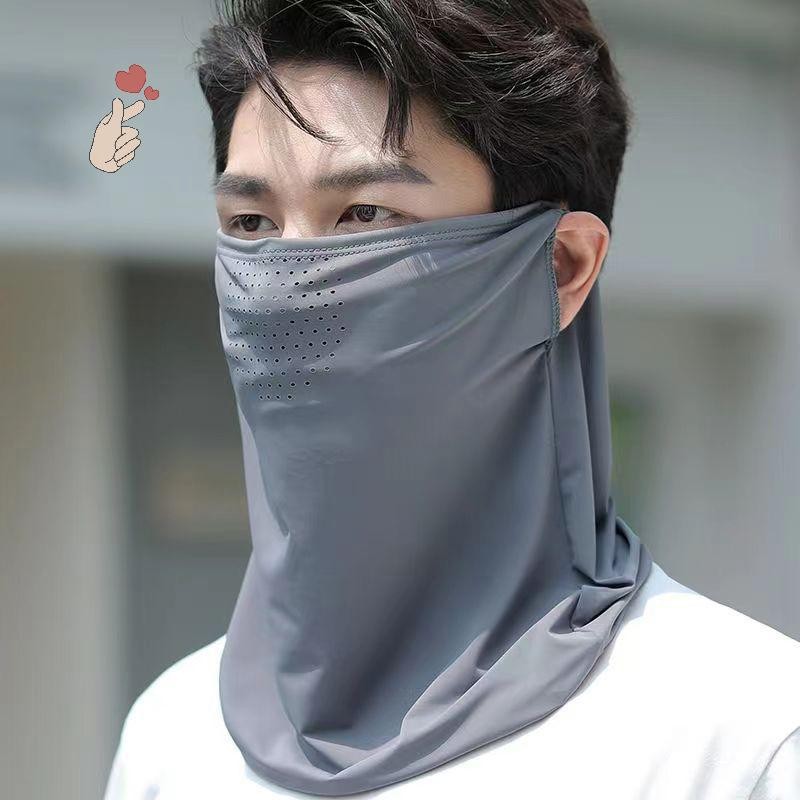 [PEBR] Verão Proteção UV Ao Ar Livre Pescoço Envoltório Capa Esportes Solar Máscara De Seda Gelo Facial Lenço [fa]