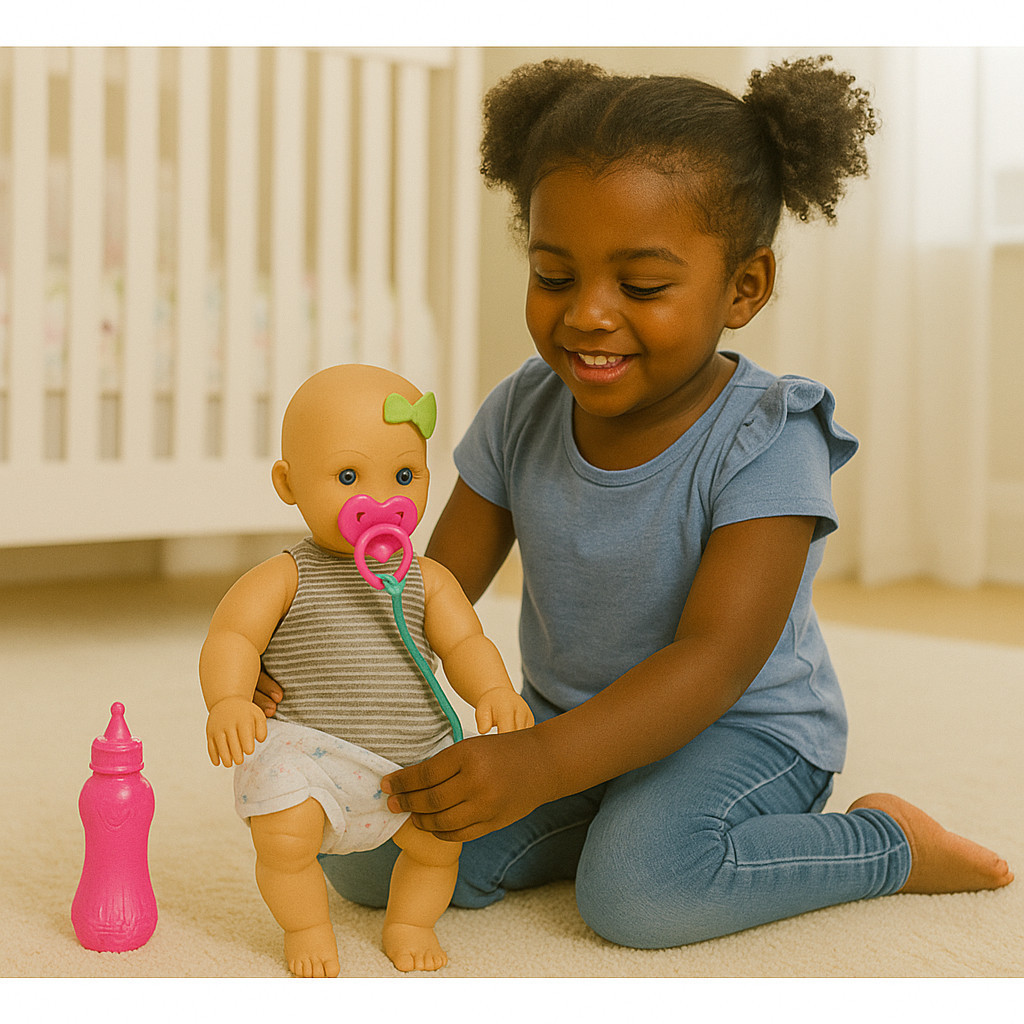 Boneca Babidu Papinha Dodói Xixi na Fralda Mamadeira Bonequinhas Brincadeiras de Mamãe meninas