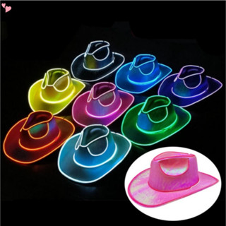 Chapéu De Festa Iluminado Colorido Brilhante Espaço Holográfico Cowboy Cowgirl em Oferta na Shopee