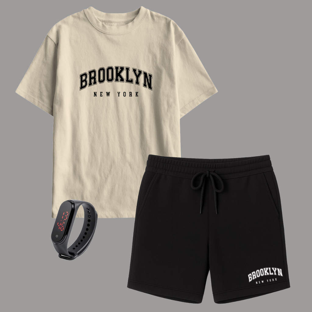 Kit Camiseta Algodão Infantil e Short Moletinho Várias Cores + Brinde em Oferta na Shopee