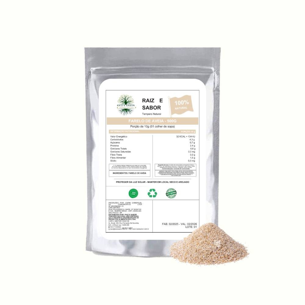 Farelo de aveia 500g Raiz e Sabor