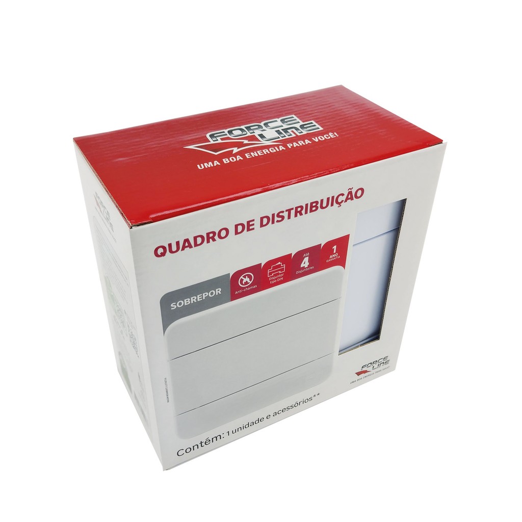 Quadro de Distribuição Embutir 4 Disjuntores DIN – ForceLine