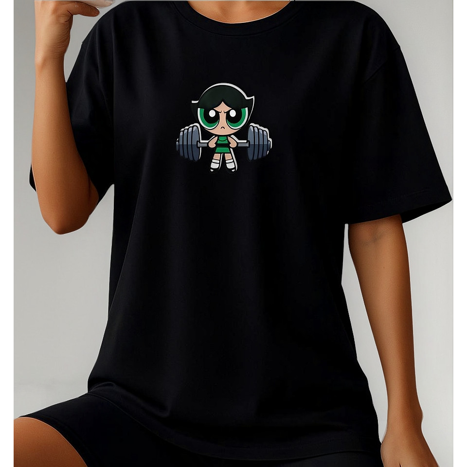 Camiseta Super Poderosas Personagem Docinho Academia