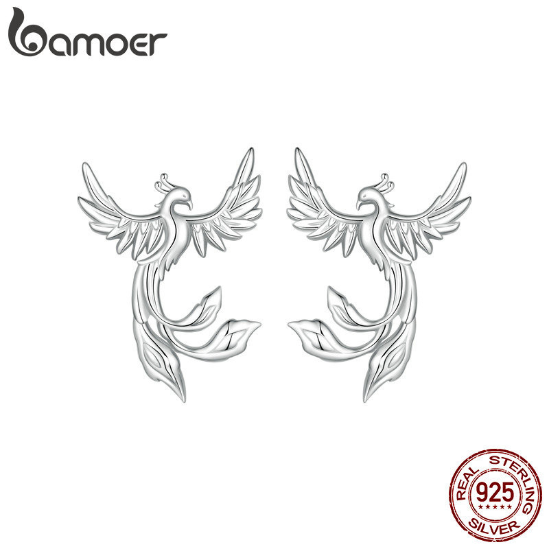 Brincos Bamoer 925 Sterling Sliver Stud Phoenix Design Jóias Presentes Para Mulheres em Oferta na Shopee