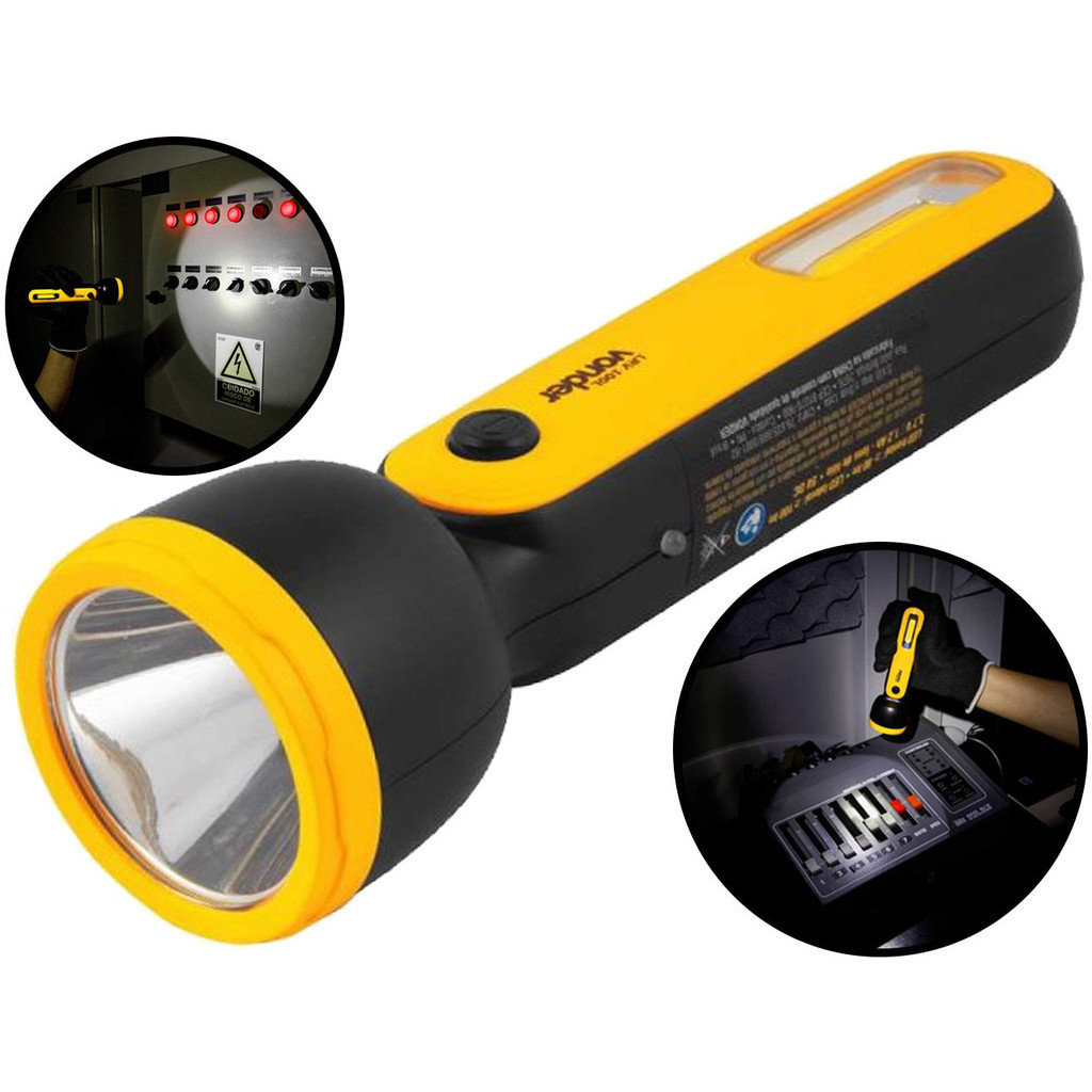 Lanterna Recarregável 80 / 100 Lúmens Bateria De Lítio Alcance De 200 Metros Recarregável Vonder em Oferta na Shopee