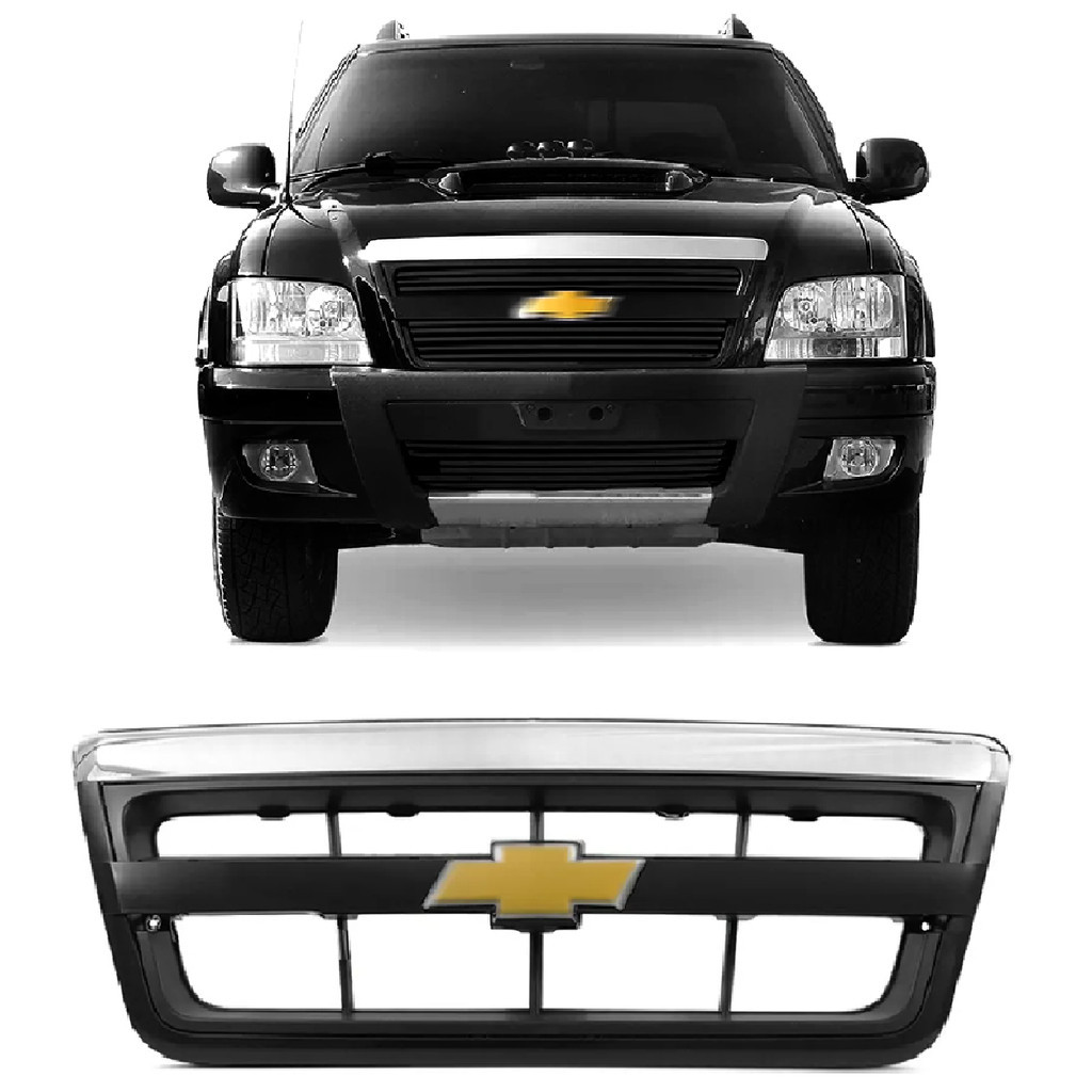 GRADE RADIADOR S10 2009 2011 FRISO CROMADO COM EMBLEMA