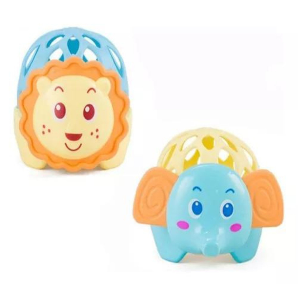 Chocalhos Bebê Anel De Borracha Macia Bola Dumbbell Pacificar Dente Chocalho leão Elefante