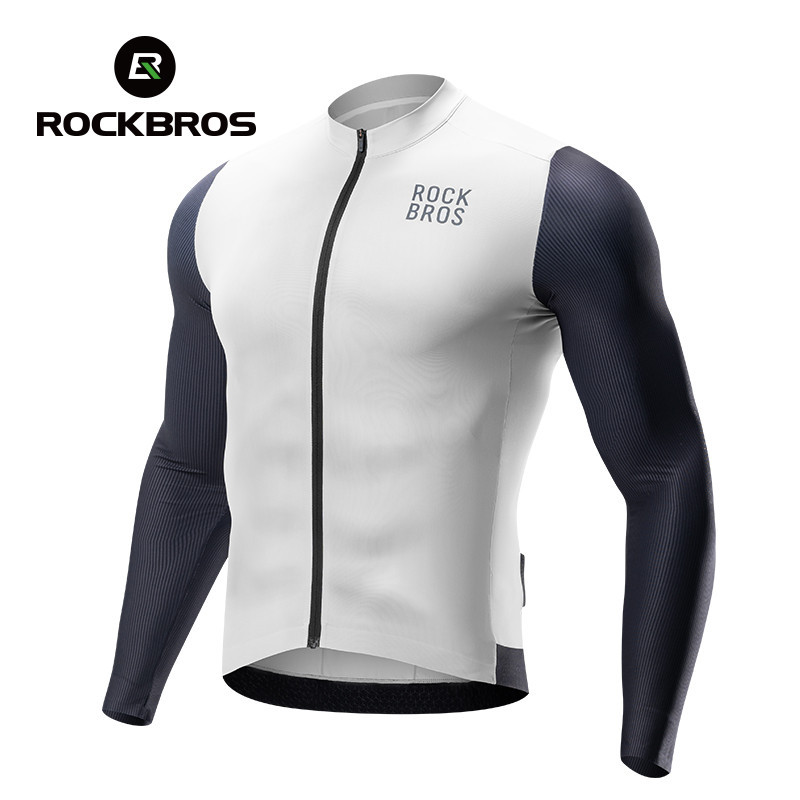 ROCKBROS Manga Longa Jersey Homens De Competição De Ciclismo Leve E Respirável Elástico Refletivo MTB Vestuário De Bicicleta De Estrada em Oferta na Shopee