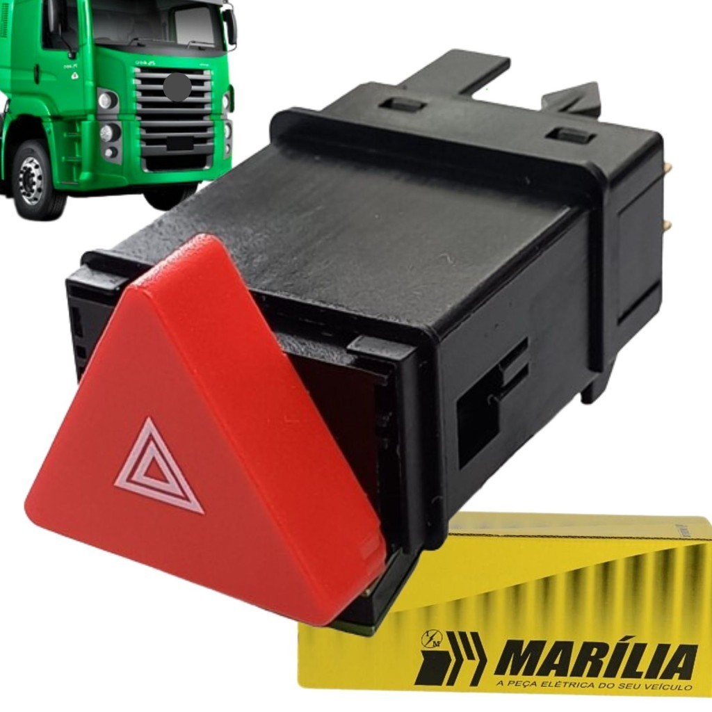 Interruptor Botão Pisca Alerta Volkswagen Constellation Todos 12V 24V (2R2941509)