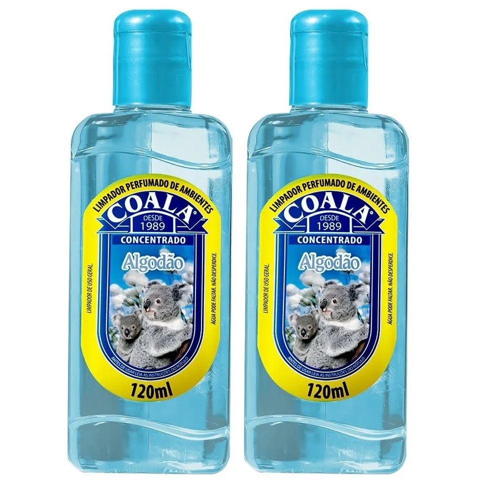 Kit 2 Coala Limpador Perfumado de Ambientes - Algodão 120ML