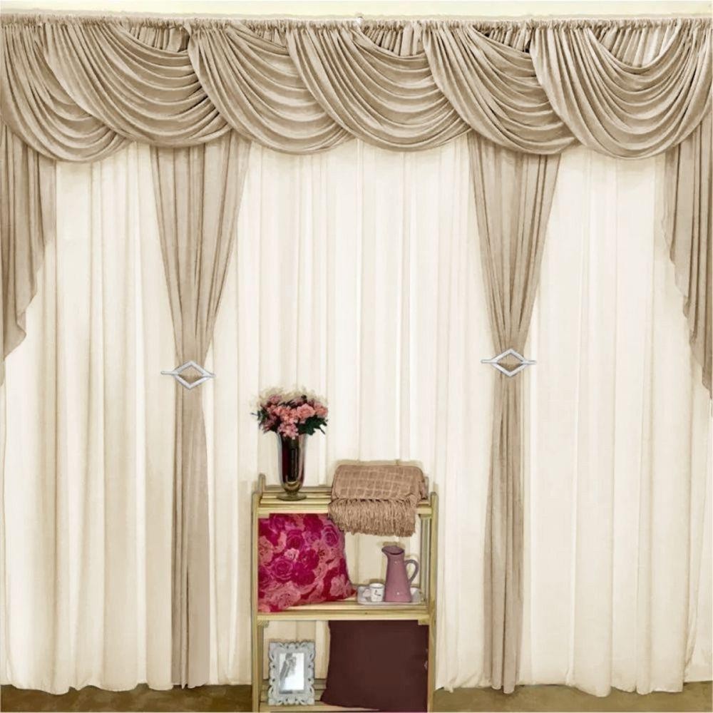 Cortina Mara Duplo Malha Gel 3,00M X 2,60M Avelã e Palha em Oferta na Shopee