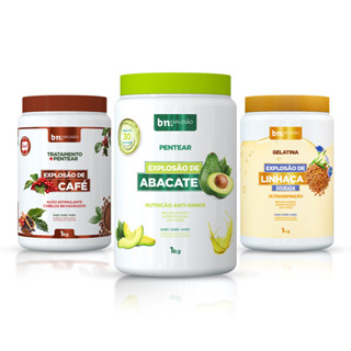 Kit Beleza Natural Pentear Café + Pentear Abacate + Gelatina Linhaça 1Kg bn.Explosão em Oferta na Shopee