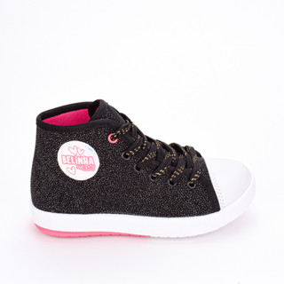 Tênis Infantil Kidy Hype Cano Médio Canal da Belinha Brilho Preto em Oferta na Shopee