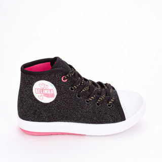 Tênis Infantil Kidy Hype Cano Médio Canal da Belinha Brilho Preto em Oferta na Shopee