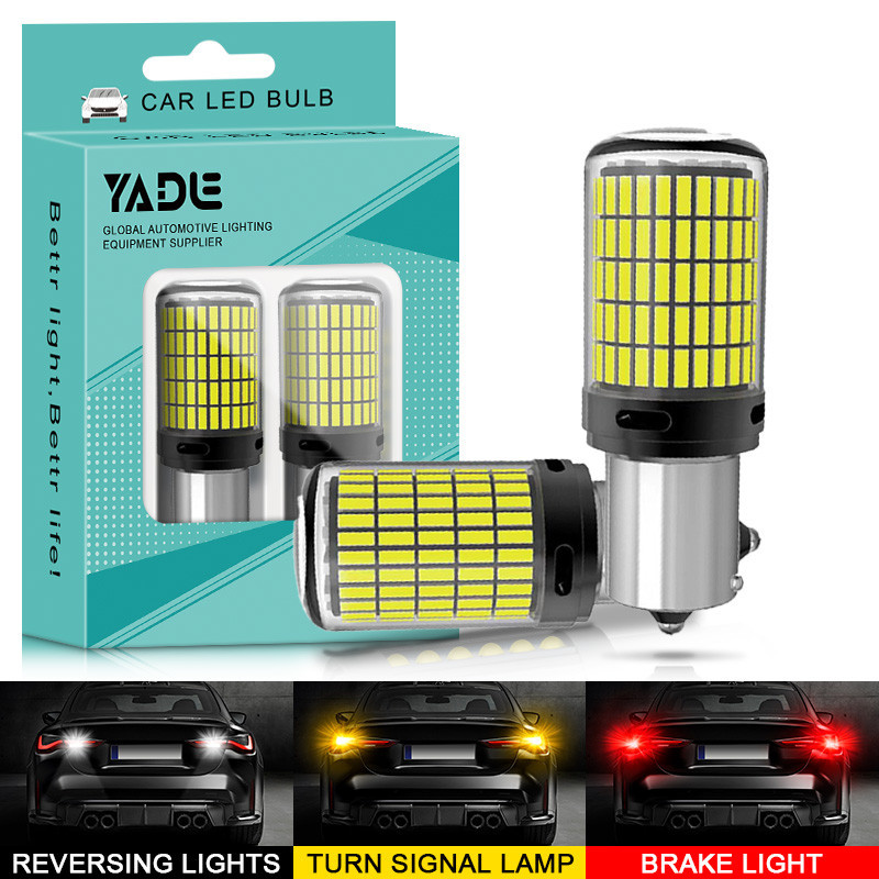 YiRui 2pcs Lâmpadas LED 144smd Inversão de Marcha BA15S P21W