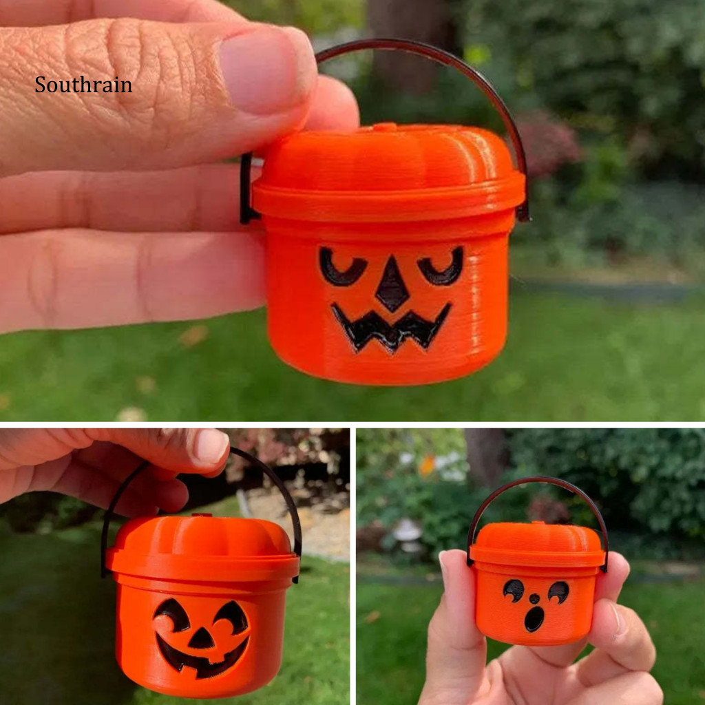 Festive Pumpkin Containers Halloween Candy Holders Mini Buckets with Handles Party Decor Trick or Treat Bucket Southeast Asian Buyers Favorite