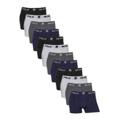 Kit 12 Cuecas Boxer Polo Wear Lisa Sortida