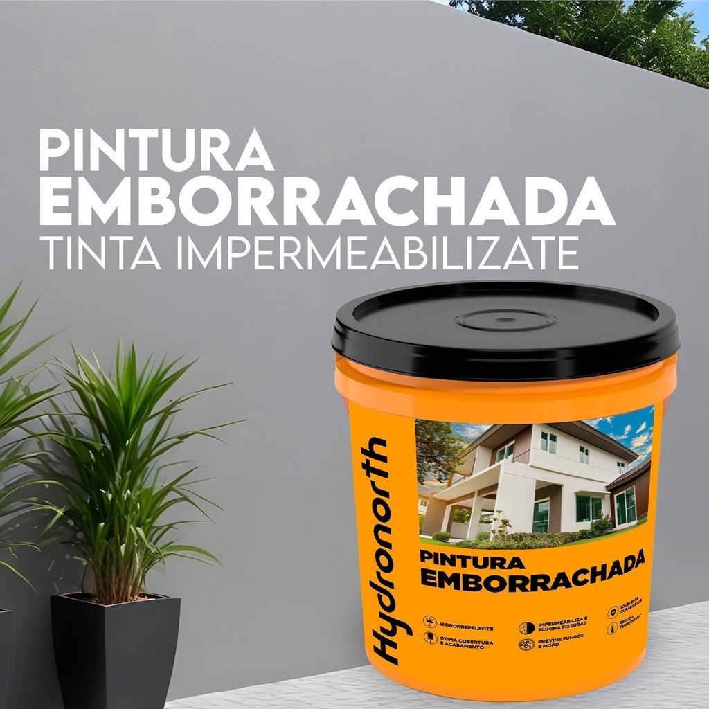 Tinta Impermeabilizante Branca Pintura Emborrachada Elástica 3,6l Impermeabiliza Paredes Hydronorth