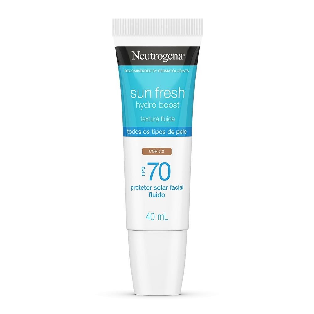Protetor Solar Neutrogena Sun Fresh Hydro Boost Cor 3.0 FPS70 40ml em Oferta na Shopee