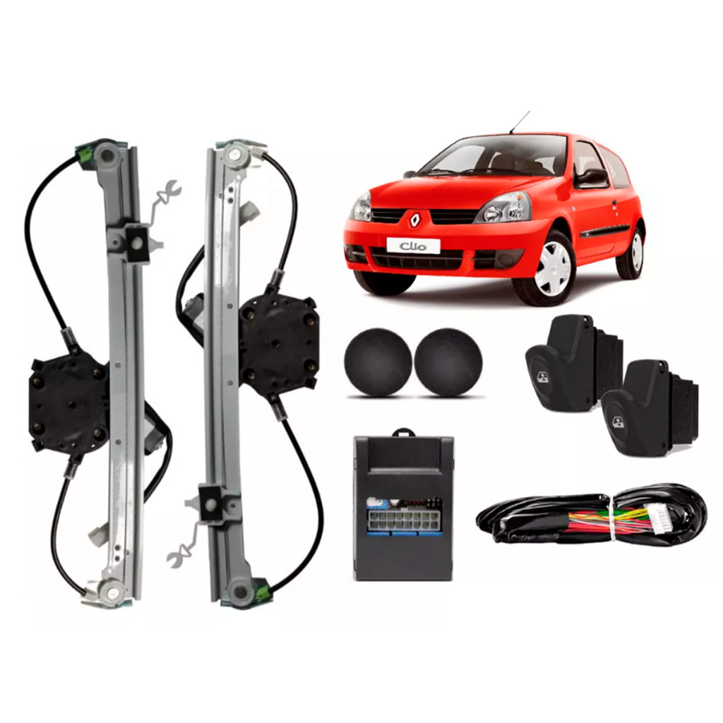 Kit Vidro Elétrico com Sensor para Clio 2 Portas 1999 a 2012