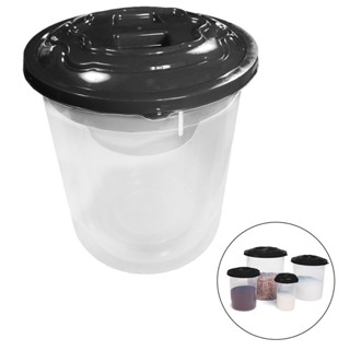Kit 4 Pote Organizadores Redondo para Guardar Mantimentos Preto em Oferta na Shopee