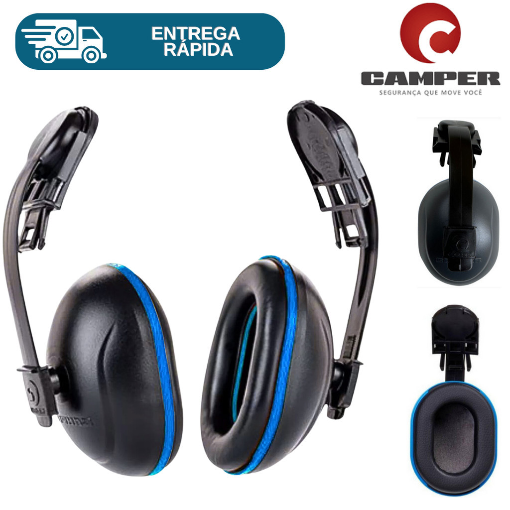 Abafador De Ruidos P/ Acoplar Capacete Camper 15db Protetor Auricular Auditivo Concha Eco Soft Slim