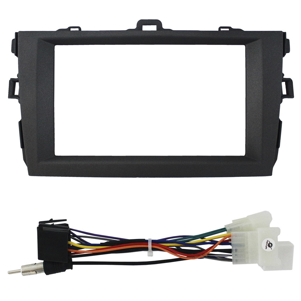 Kit Moldura Painel 7 Pol Corolla 2008 2009 2010 2011 2012 2 Din Grafite Chicote Som Plug Antena em Oferta na Shopee