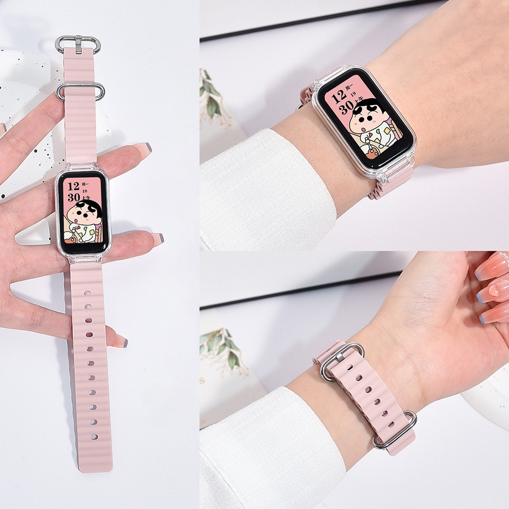 Pulseira De Silicone Oceano Com Capa Para Redmi Smart Band 3 2 SmartWatch Esportiva Xiaomi 9 Active/8 Acessório Ativo