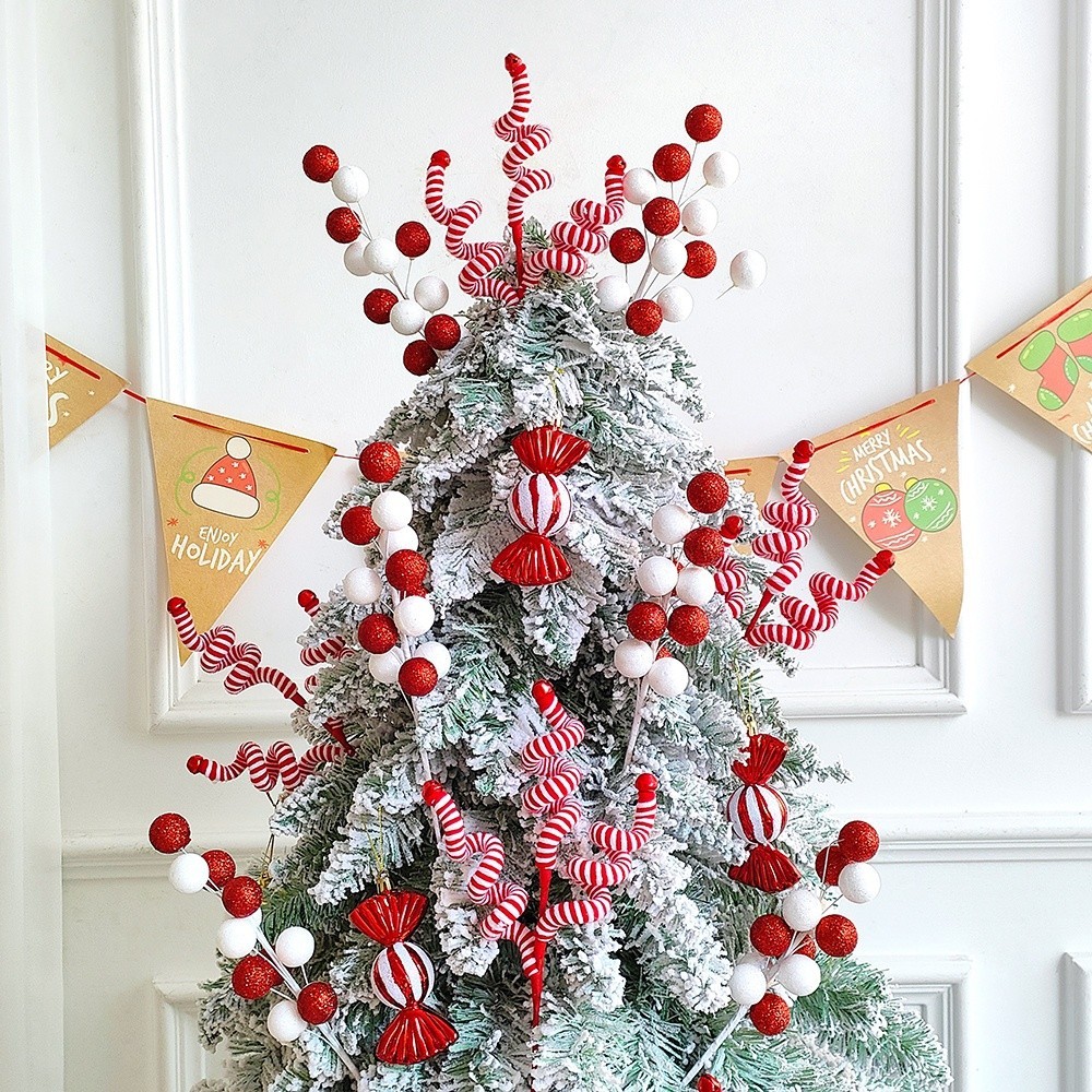 Novo Estilo de Decoração de Árvore de Natal Ramo de Simulação de Natal Ramo de Simulação de Cabelo Fortune Fruit Twist Branch Decoração de Natal