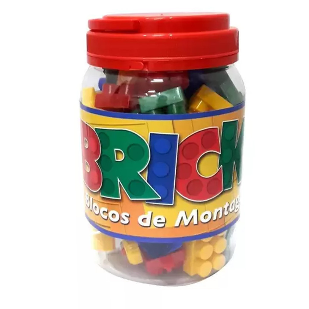 Brinquedo Blocos de Montar Bricks Pote - 56 Itens