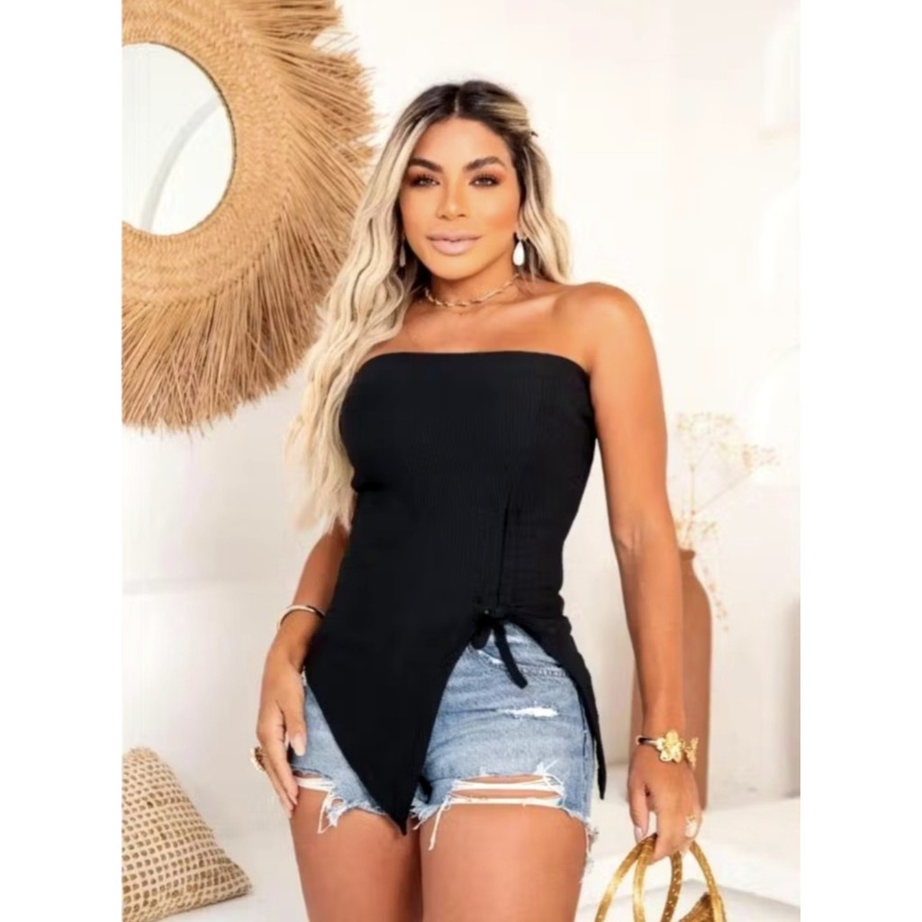 Blusa Feminina Bata Assimétrica Bubble/Tomara que Caia Moda Verão