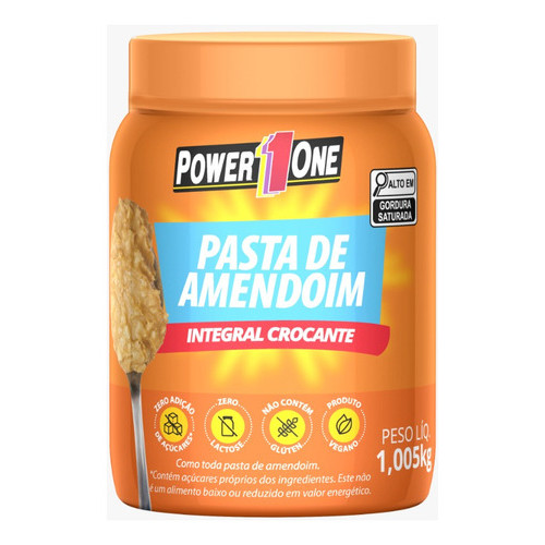 Pasta de Amendoim Integral Crocante Zero Power One 1kg
