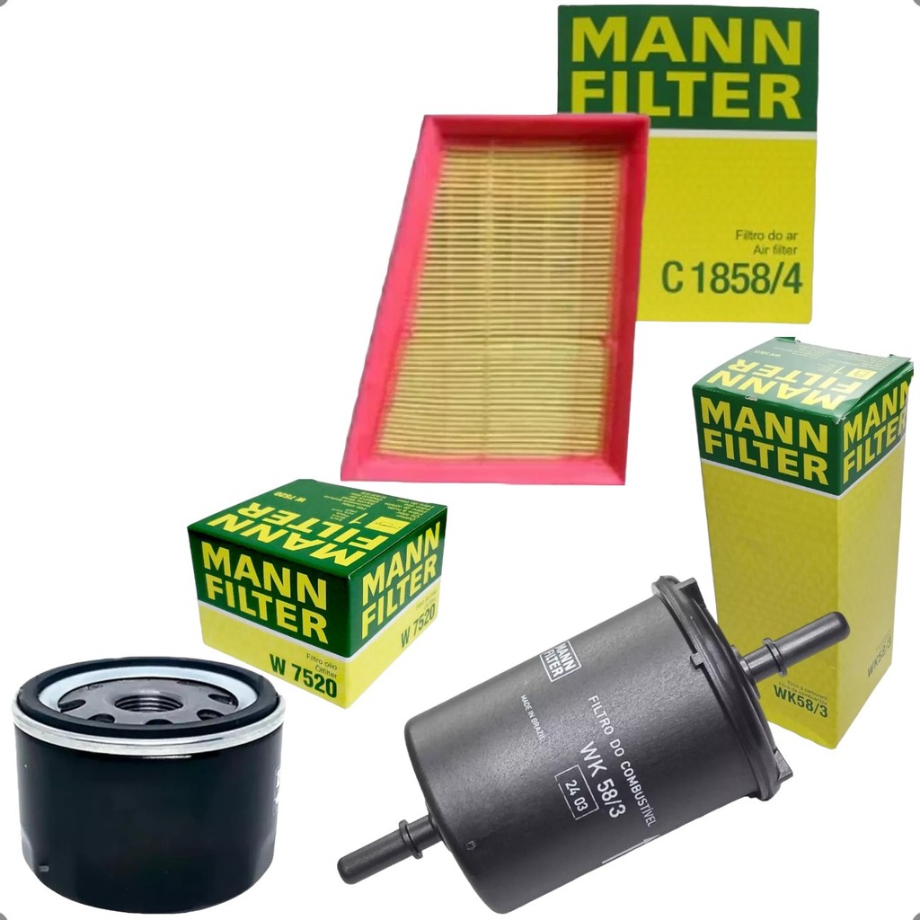 Kit Filtros Ar Combustivel Oleo Mann Filter Para Renault Clio Kangoo Sandero Logan Megane 1.6 16v - Spare Parts and Accessories for Vehicles