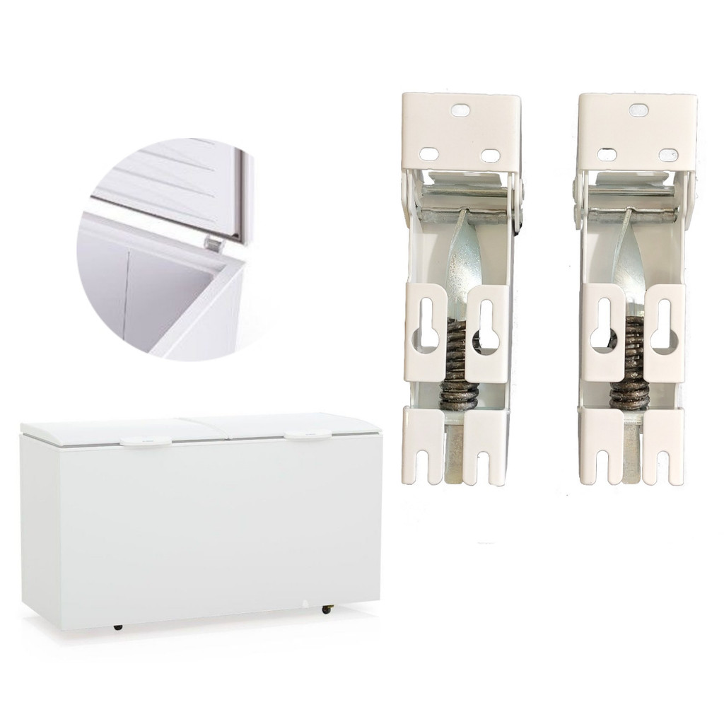 2 Dobradiças Com Mola Freezer Horizontal Gelopar Ghda/ghbs