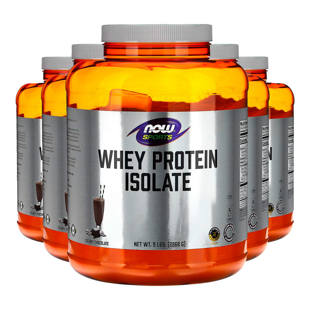 Kit 5x Whey Protein Isolado Now Foods 2268 Gramas Pó Importado /Made in Usa