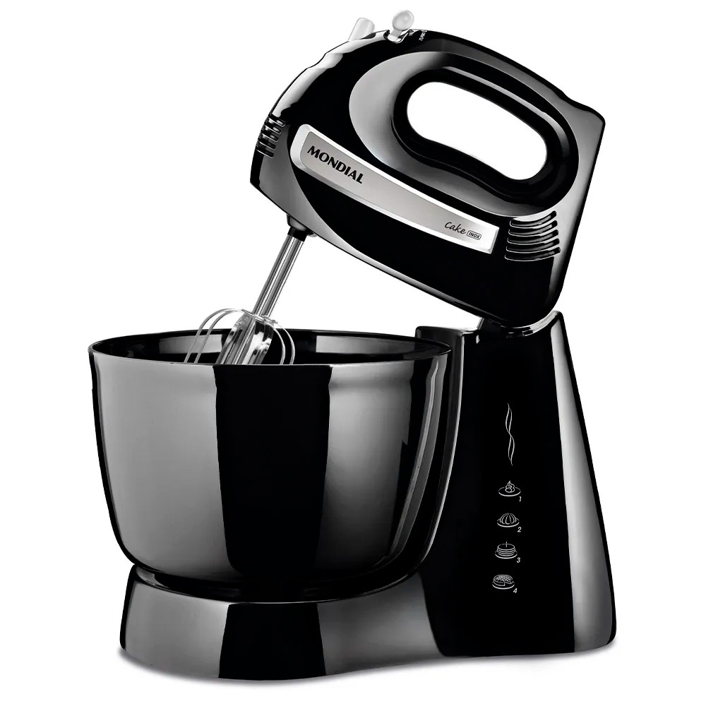 Batedeira Cake Premium, Mondial, 4 Velocidades, 500W, 220V - B-50-B - PRETO em Oferta na Shopee