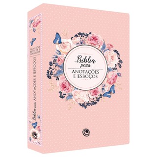 Bíblia Sagrada para Anotações e Esboços | ARC | Letra Média | Luxo Rosa Floral em Oferta na Shopee
