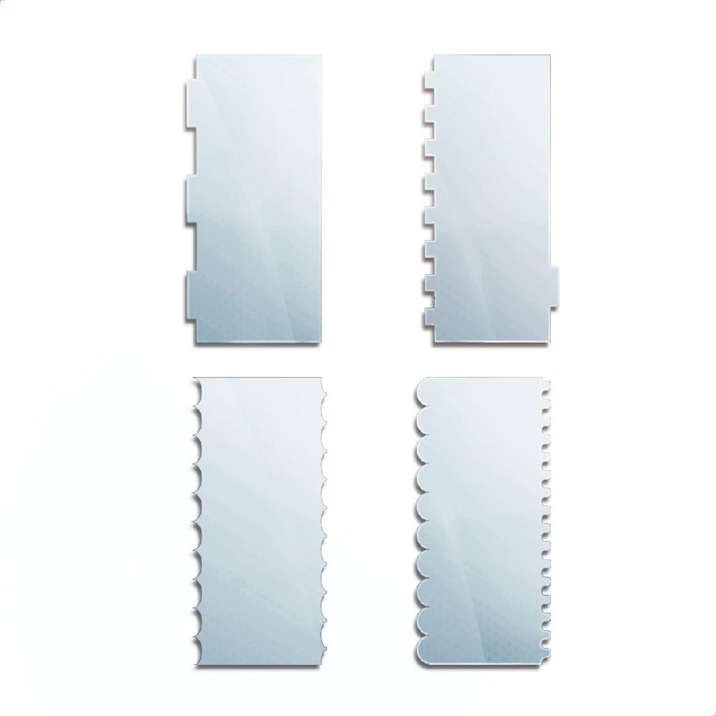 Kit 4 Espátula Para Confeitaria E Bolo 20cm Em Acrílico Cake em Oferta na Shopee