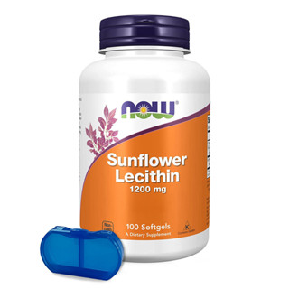 Lecitina de Girassol 1200mg NowFoods 100 Softgls Importado + Porta Cápsulas em Oferta na Shopee