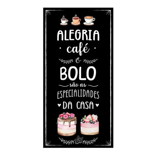 Papel de Parede Lousa Adesivo Frase Café e Bolo Confeitaria Decorativa A32