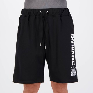 Bermuda Corinthians Moletom Mono Preta em Oferta na Shopee