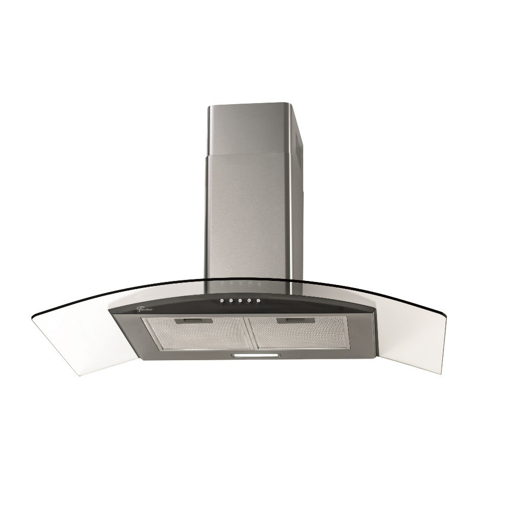 Coifa de Parede Fischer Fit Line 90cm com Vidro Curvo Inox