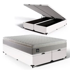 Cama Box Baú com Colchão de Espuma D45 Strong One Face 158cm