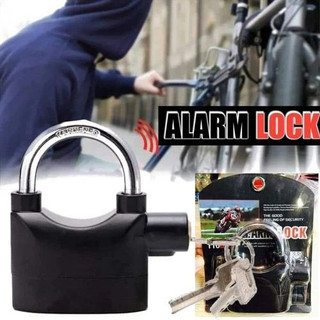 Cadeado Com Alarme Sirene Anti Furto 110dba Trava Moto Portão Multifuncional