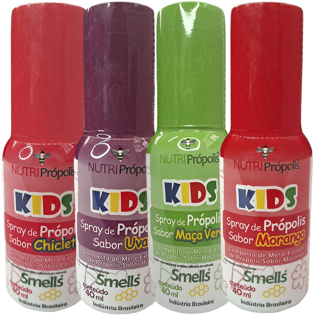 Spray Bucal Composto Mel Extrato Própolis Linha Kids NutriPropolis Sem Gosto Forte 40ml Smells