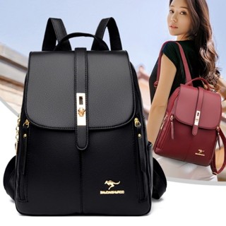 mochila De Costas Couro Social Feminina Elegante Reforçada Top canguru em Oferta na Shopee